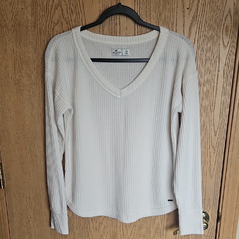 Hollister Cream Long Sleeve Top